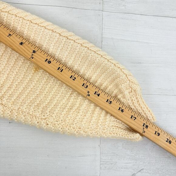 Blarney Woollen Mills Handknit Aran Sweater M 100% Wool Cream Ireland Fisherman - Picture 11 of 13